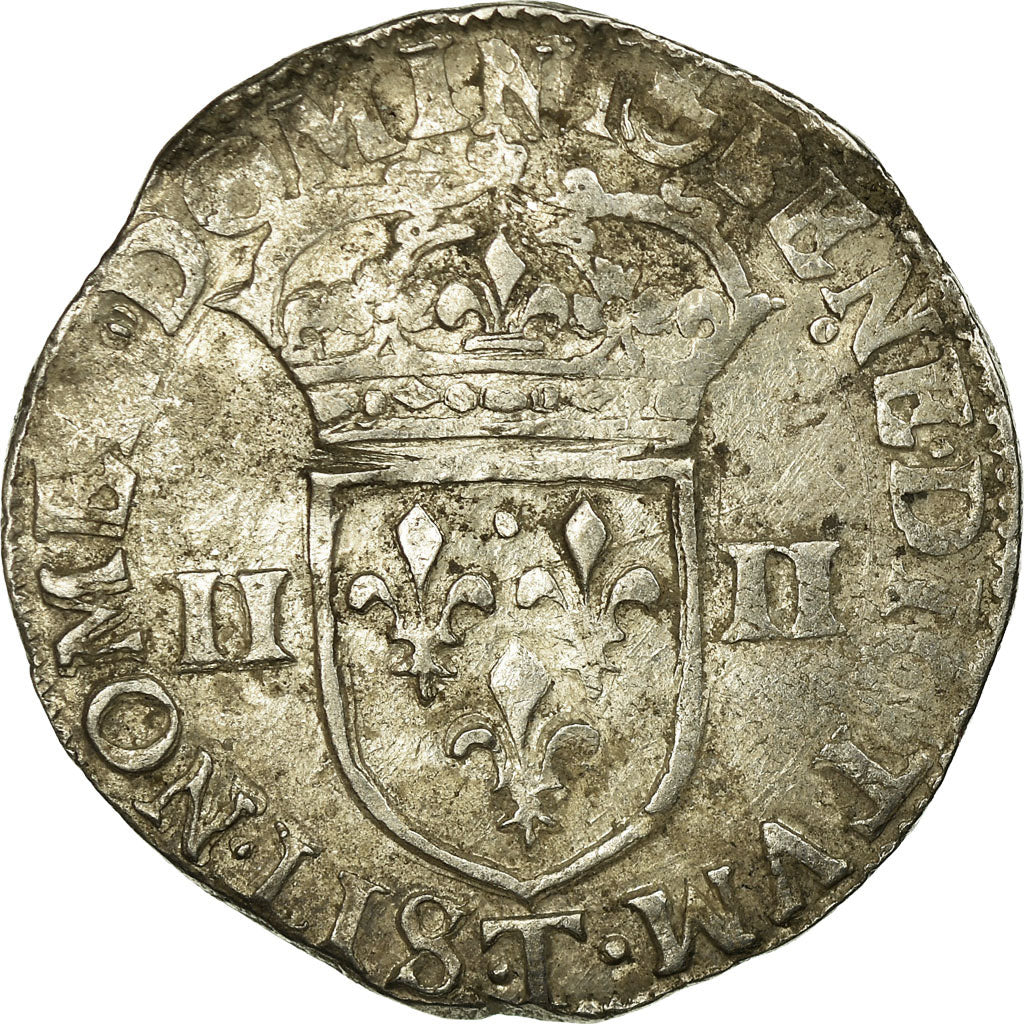 Moeda, França, Henri IV, 1/4 Ecu, 1610, Nantes, VF(30-35), Prata, Sombart:4678