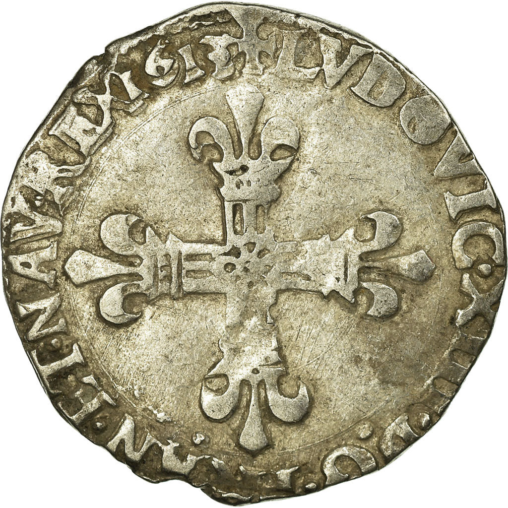 Coin, France, Louis XIII, 1/4 Écu à la croix, 1/4 Ecu, 1613, Nantes