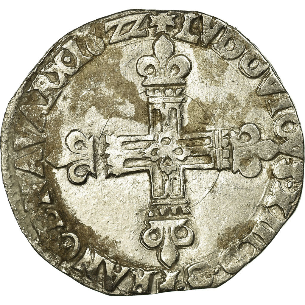 Moeda, França, Louis XIII, 1/4 Écu à la croix, 1/4 Ecu, 1622, Bayonne