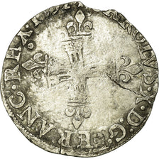Moeda, França, Charles X, 1/4 Ecu, 1592, Nantes, VF(20-25), Prata, Sombart:4670