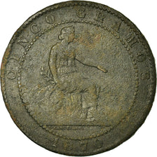 Coin, Spain, Provisional Government, 5 Centimos, 1870, Barcelona, VF(30-35)