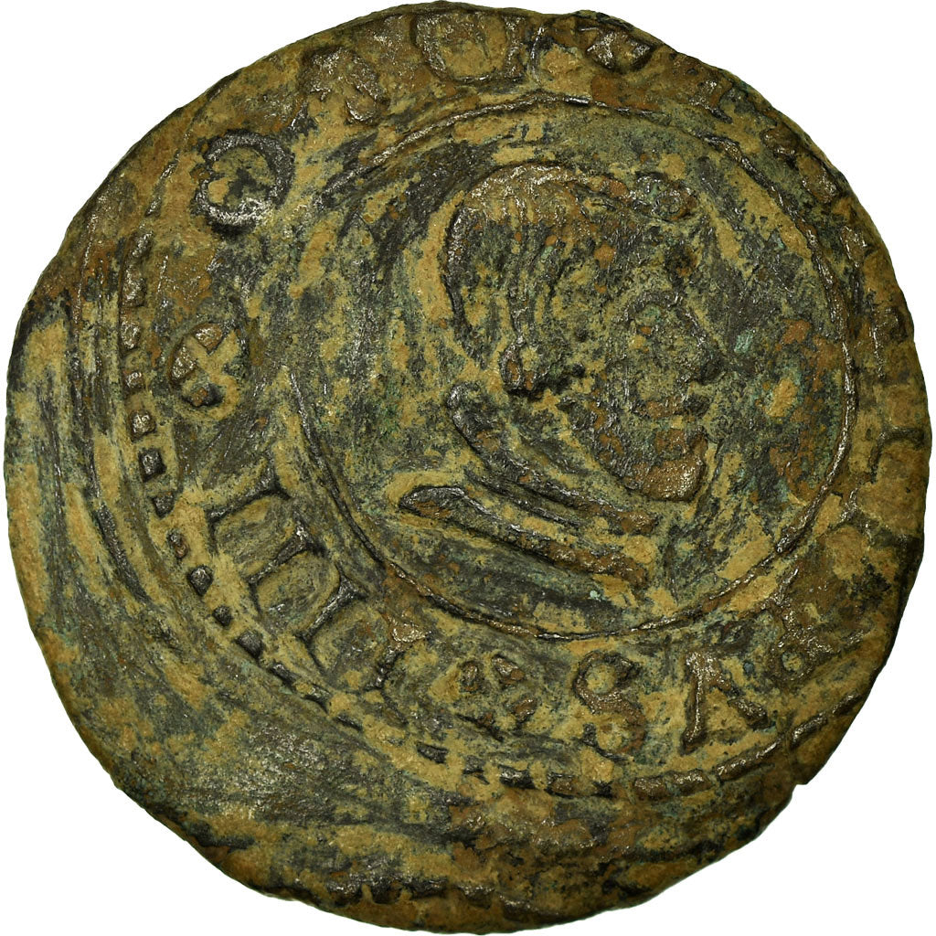 Münze, Spanien, Philip IV, 8 Maravedis, 1664, Madrid, S+, Kupfer, KM:171.4