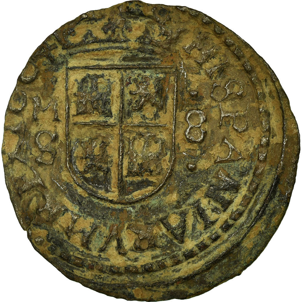 Münze, Spanien, Philip IV, 8 Maravedis, 1664, Madrid, S+, Kupfer, KM:171.4