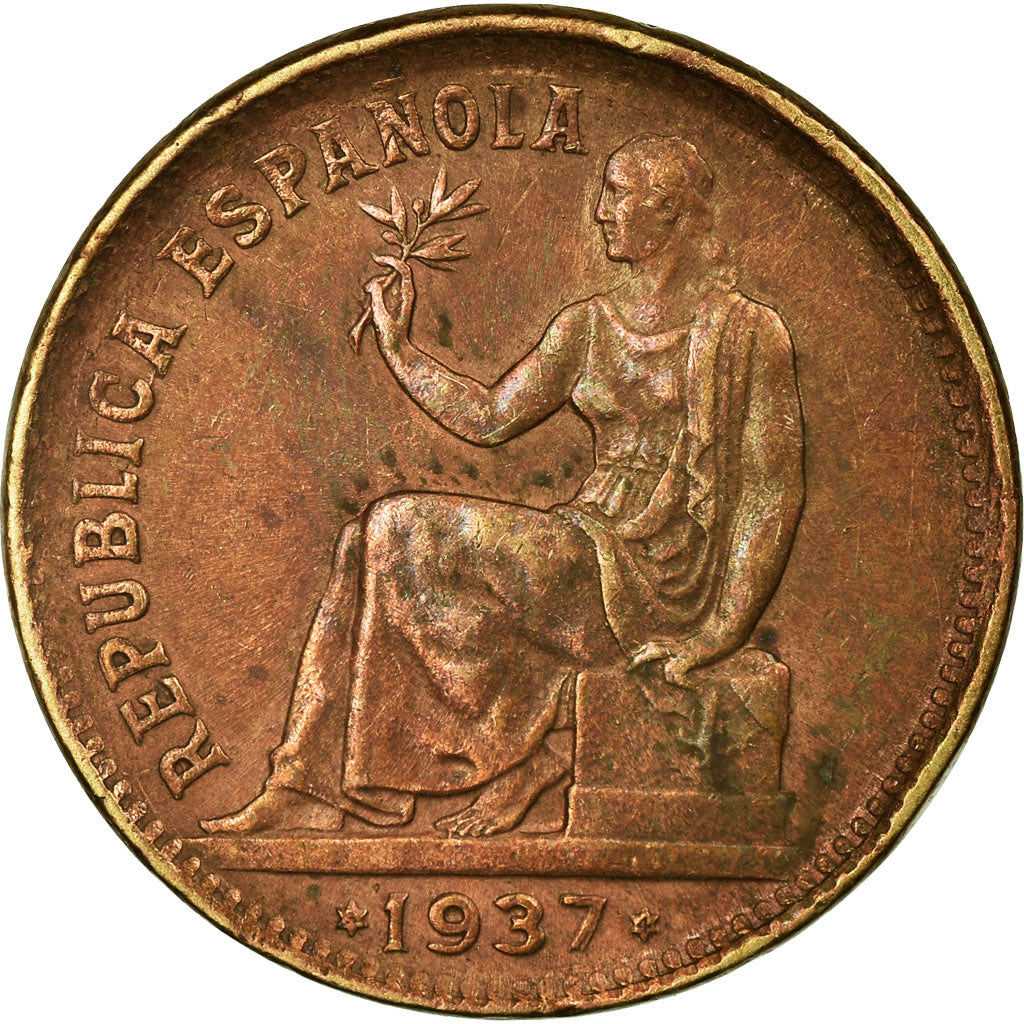 Coin, Spain, 50 Centimos, 1937, Madrid, EF(40-45), Copper, KM:754.1