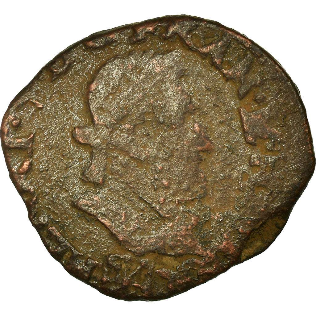 Munten, Frankrijk, Henri IV, Double Tournois, 1595, Saint-Palais, FR+, Koper