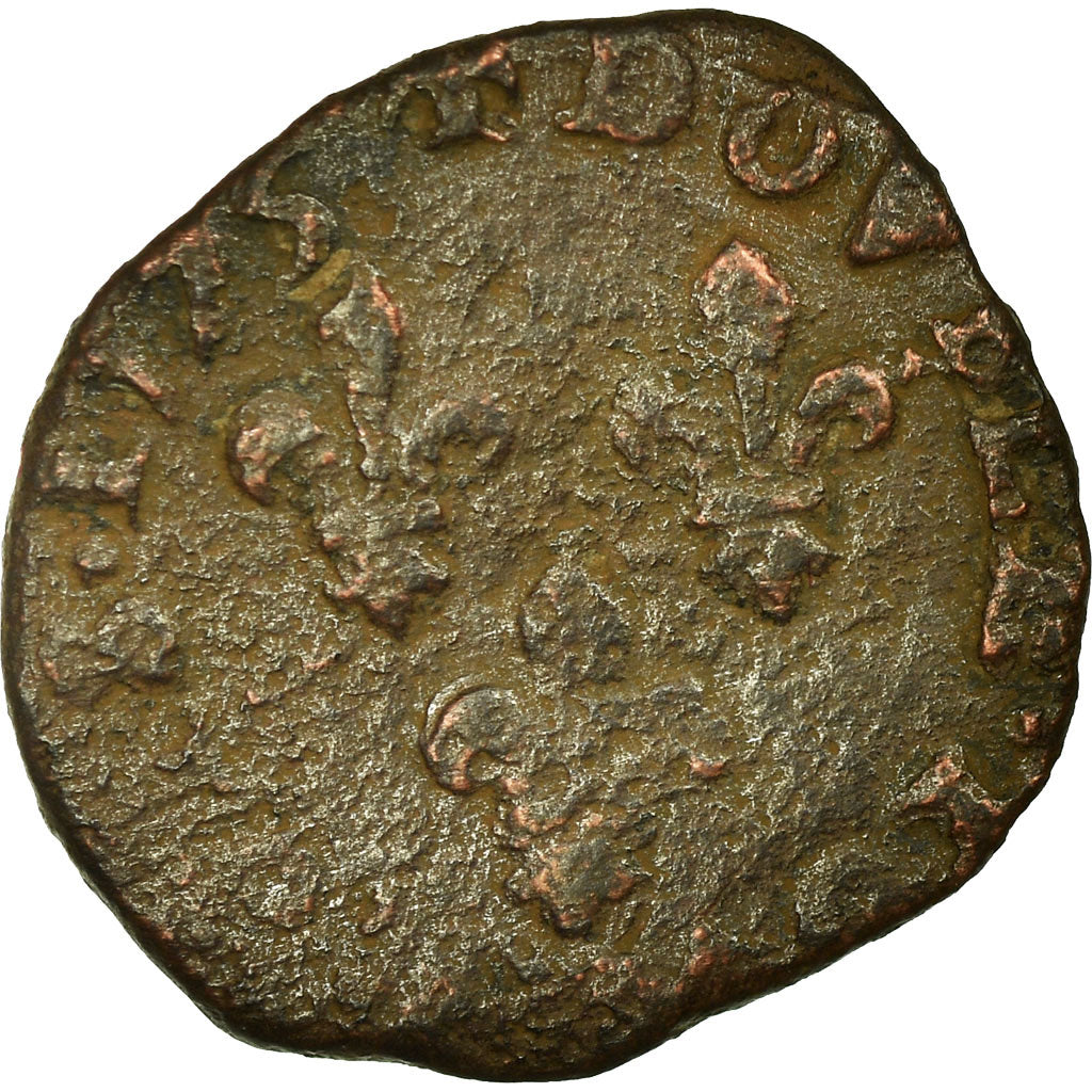 Munten, Frankrijk, Henri IV, Double Tournois, 1595, Saint-Palais, FR+, Koper