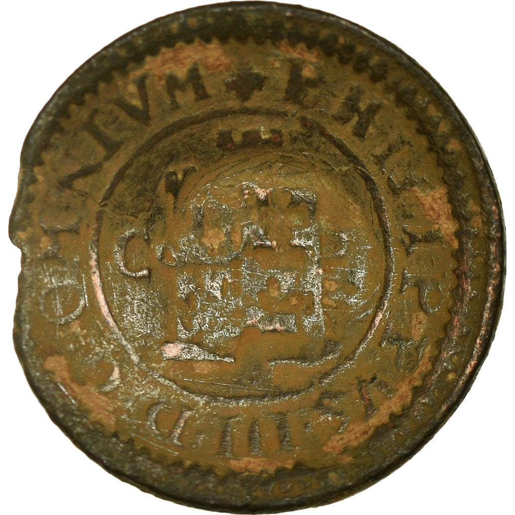 Coin, Spain, Philip III, 2 Maravedis, 1607, Cuenca, VF(20-25), Bronze, KM:3.4