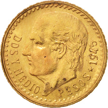 Munten, Mexico, 2-1/2 Pesos, 1945, Mexico City, UNC-, Goud, KM:463