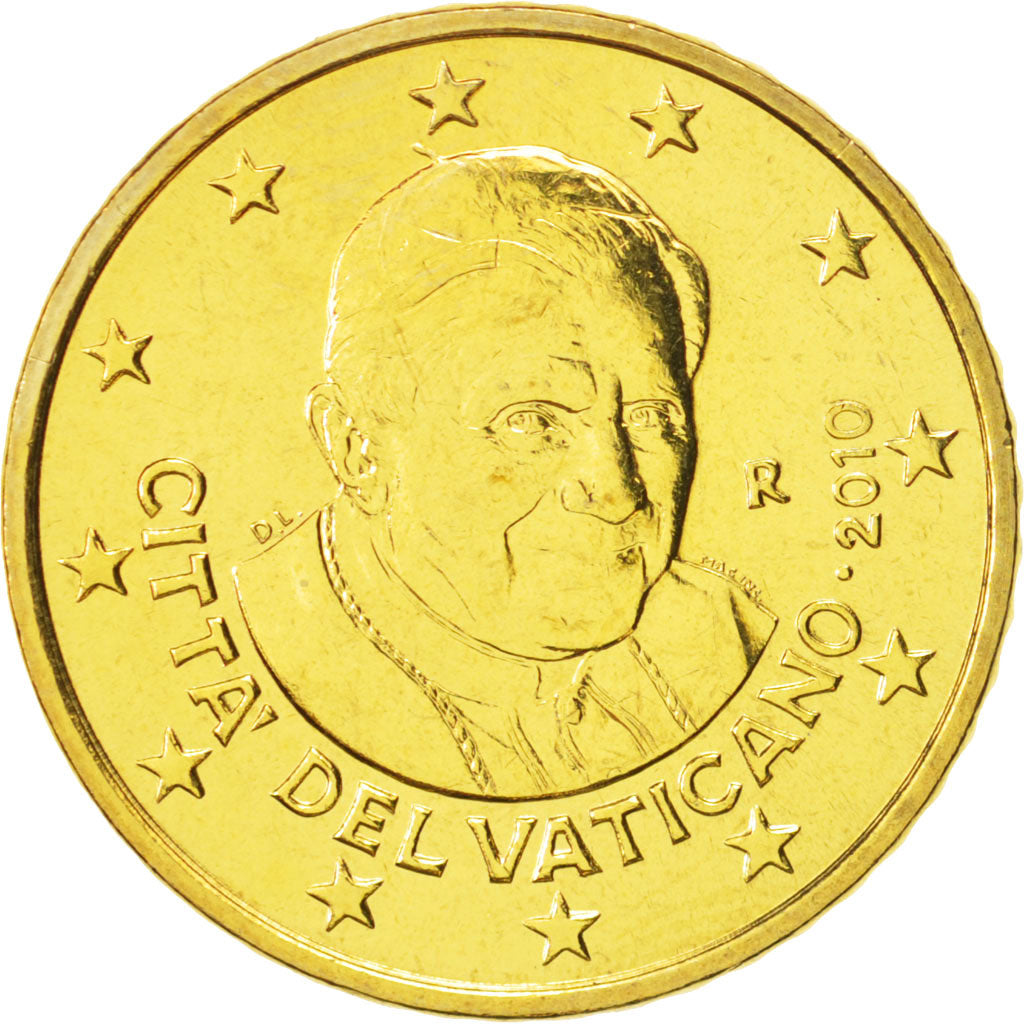 Coin, VATICAN CITY, Benedict XVI, 50 Euro Cent, 2010, Rome, MS(63), Brass