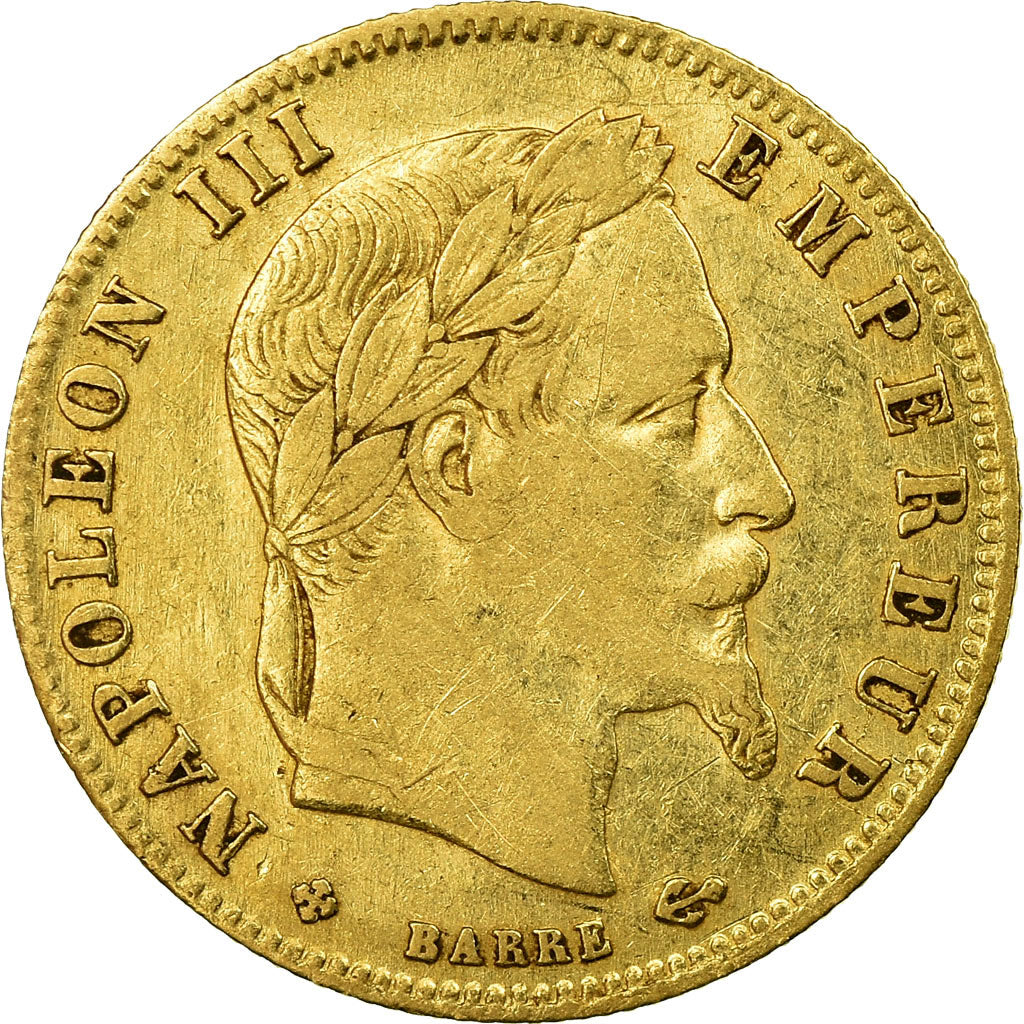 Moneda, Francia, Napoleon III, Napoléon III, 5 Francs, 1864, Strasbourg, BC+