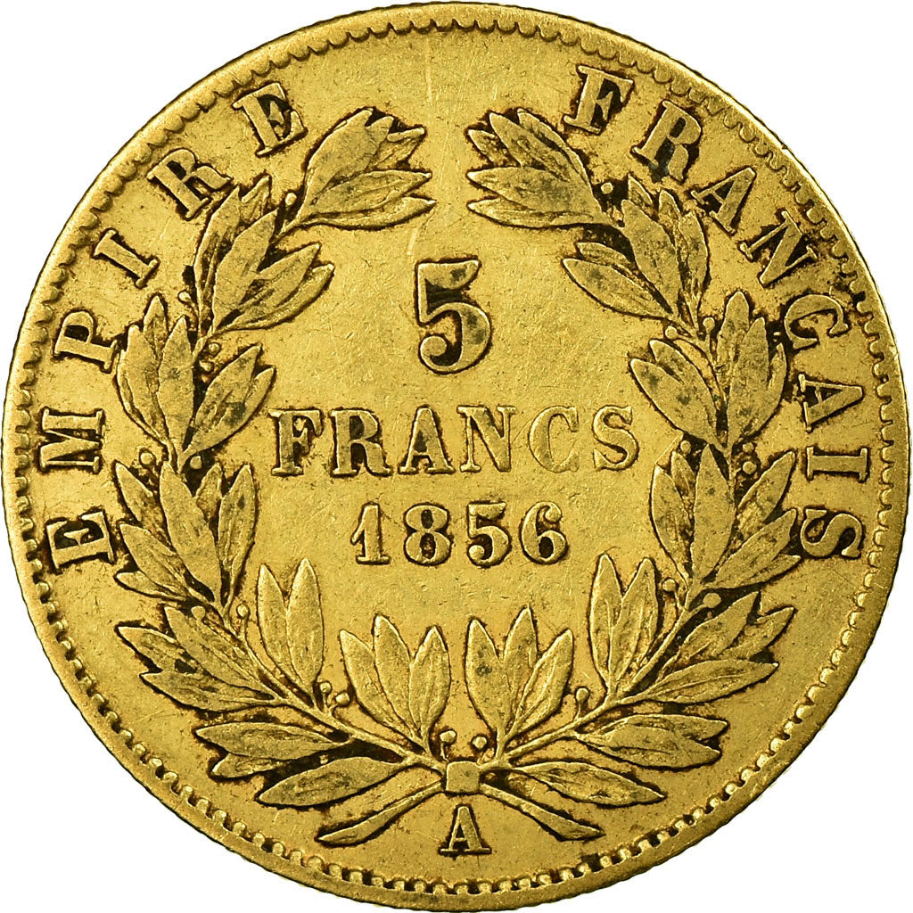 Moneta, Francia, Napoleon III, Napoléon III, 5 Francs, 1856, Paris, MB+, Oro