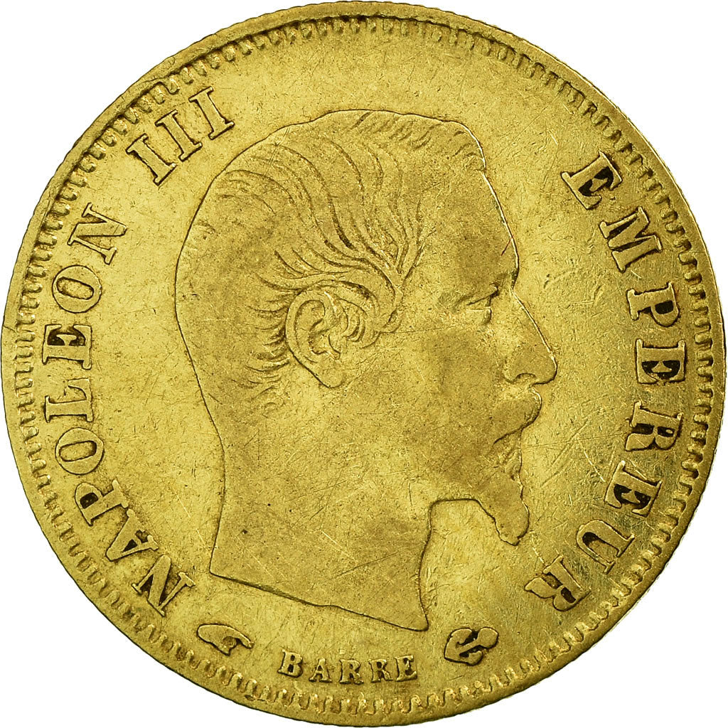 Moneta, Francia, Napoleon III, Napoléon III, 5 Francs, 1857, Paris, MB, Oro