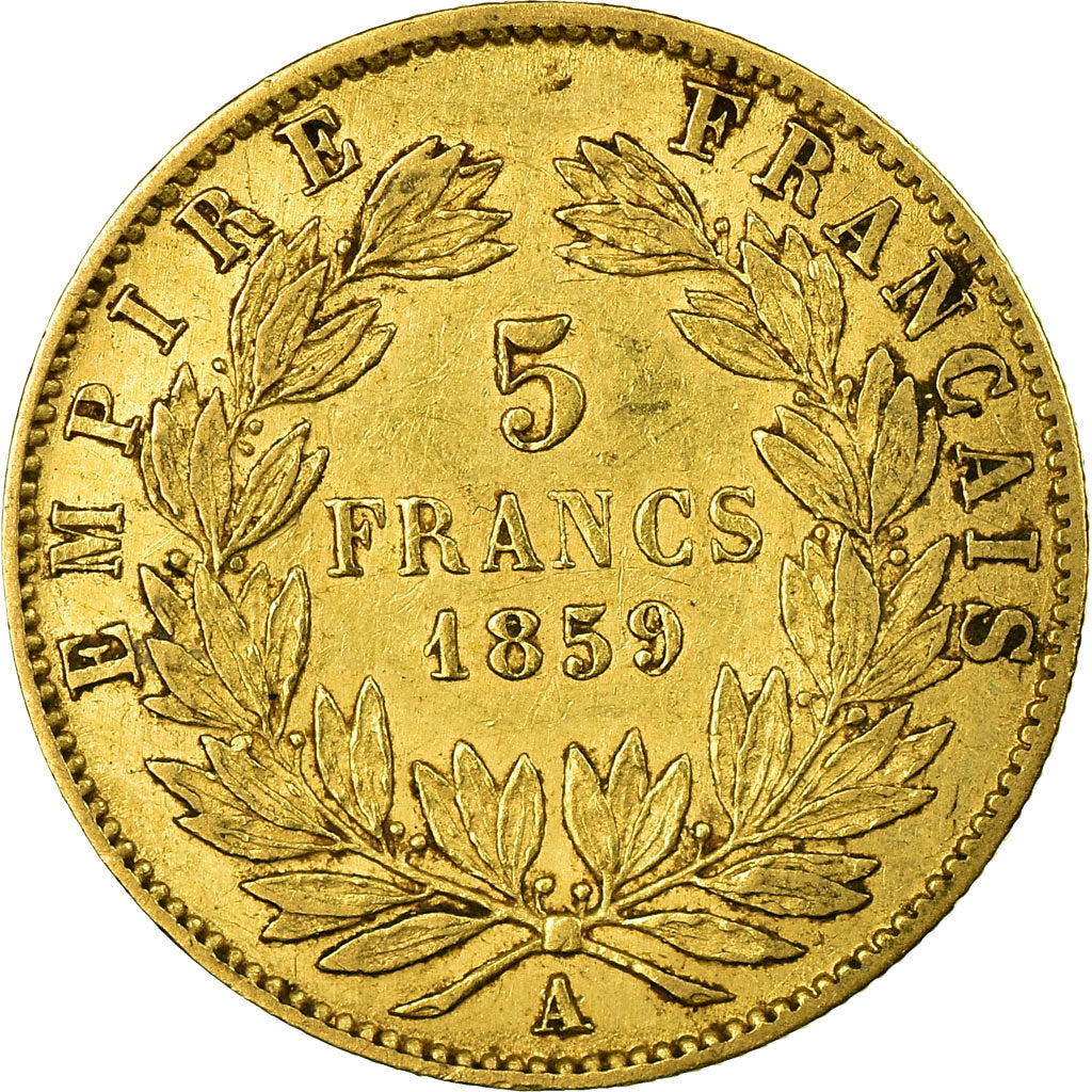 Munten, Frankrijk, Napoleon III, Napoléon III, 5 Francs, 1859, Paris, FR+