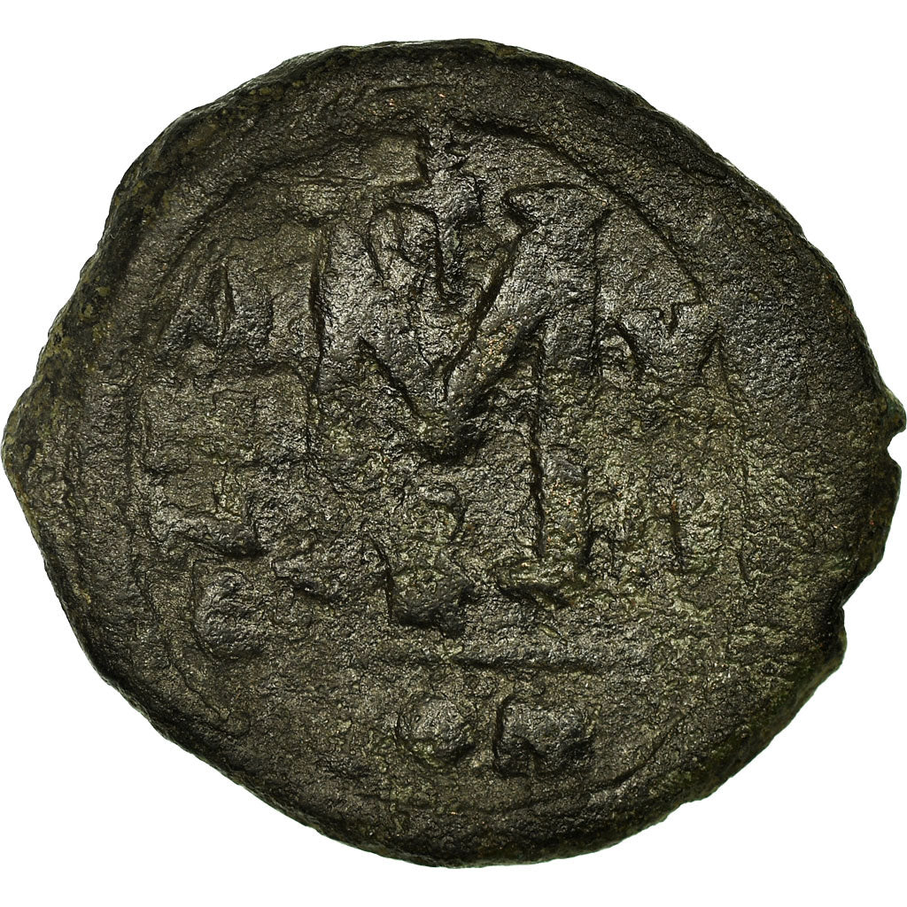 Coin, Justin II, Follis, Year 13, Constantinople, VF(20-25), Copper, Sear:360