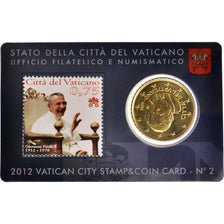 VATICAN CITY, 50 Euro Cent, 2012, Brass, Coin Card, KM:387