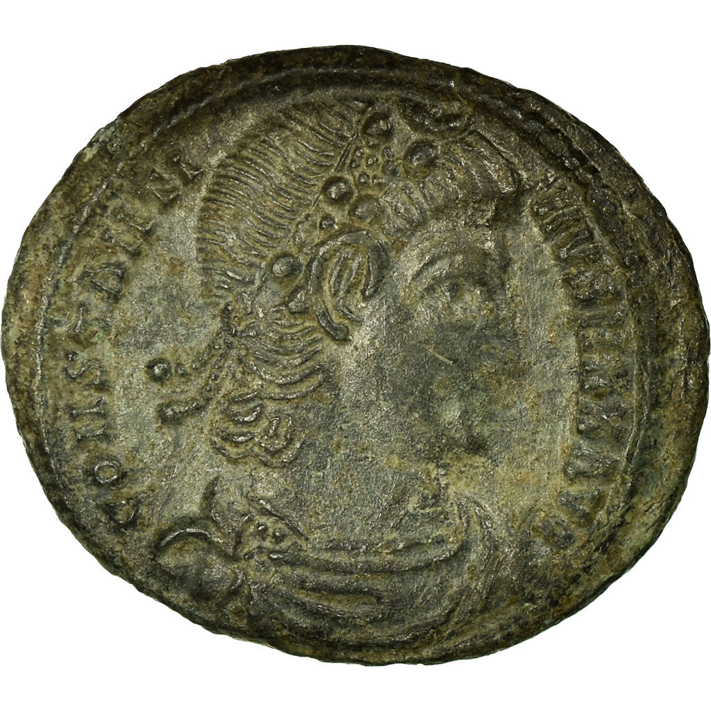Monnaie, Constance II, Follis, 337-341, Siscia, TTB+, Cuivre, RIC:75 var.