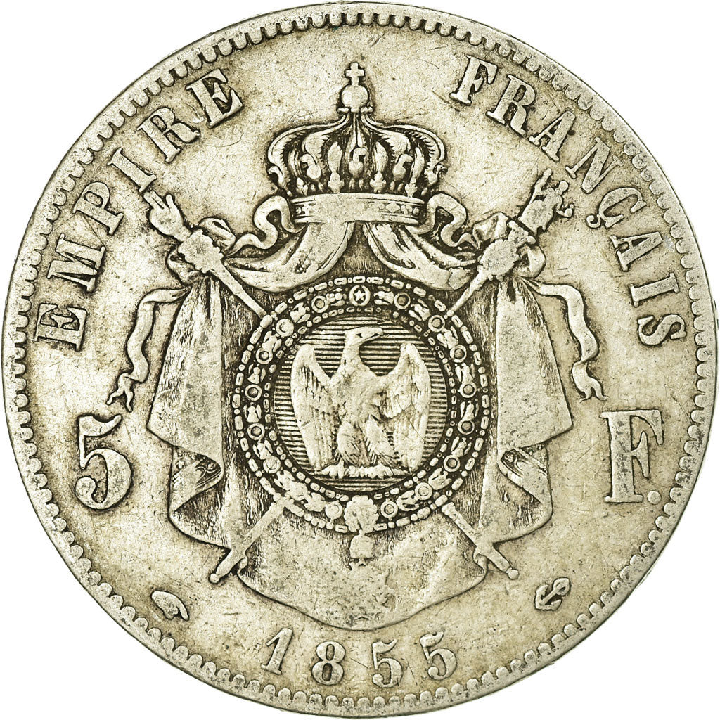 Coin, France, Napoleon III, Napoléon III, 5 Francs, 1855, Paris, VF(20-25)