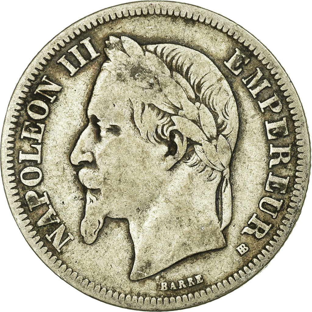 Coin, France, Napoleon III, 2 Francs, 1866, Strasbourg, VF(20-25)