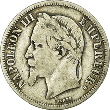 Coin, France, Napoleon III, 2 Francs, 1866, Strasbourg, VF(20-25)