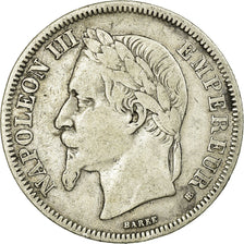 Coin, France, Napoleon III, 2 Francs, 1866, Strasbourg, VF(30-35), Silver