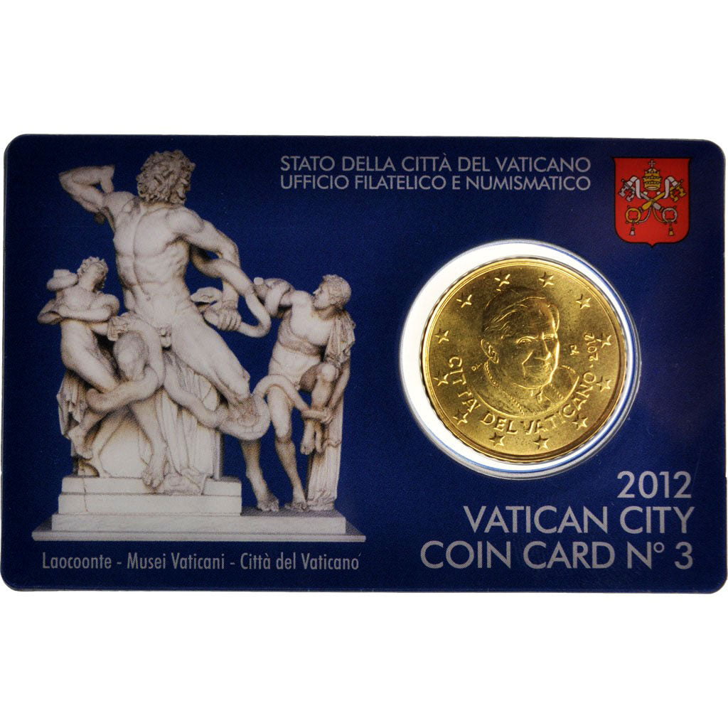 VATICAN CITY, 50 Euro Cent, 2012, Brass, Coin Card, KM:387
