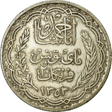 Münze, Tunesien, Ahmad Pasha Bey, 20 Francs, 1934, Paris, SS, Silber, KM:263