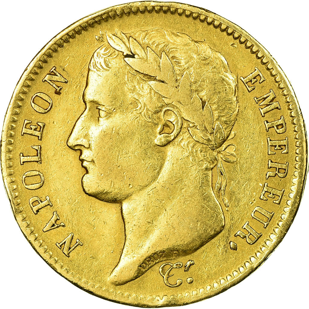 Munten, Frankrijk, Napoléon I, 40 Francs, 1810, Lille, ZF, Goud, KM:696.6