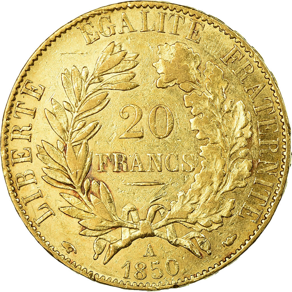 Monnaie, France, Cérès, 20 Francs, 1850, Paris, TTB, Or, Gadoury:1059, KM:762