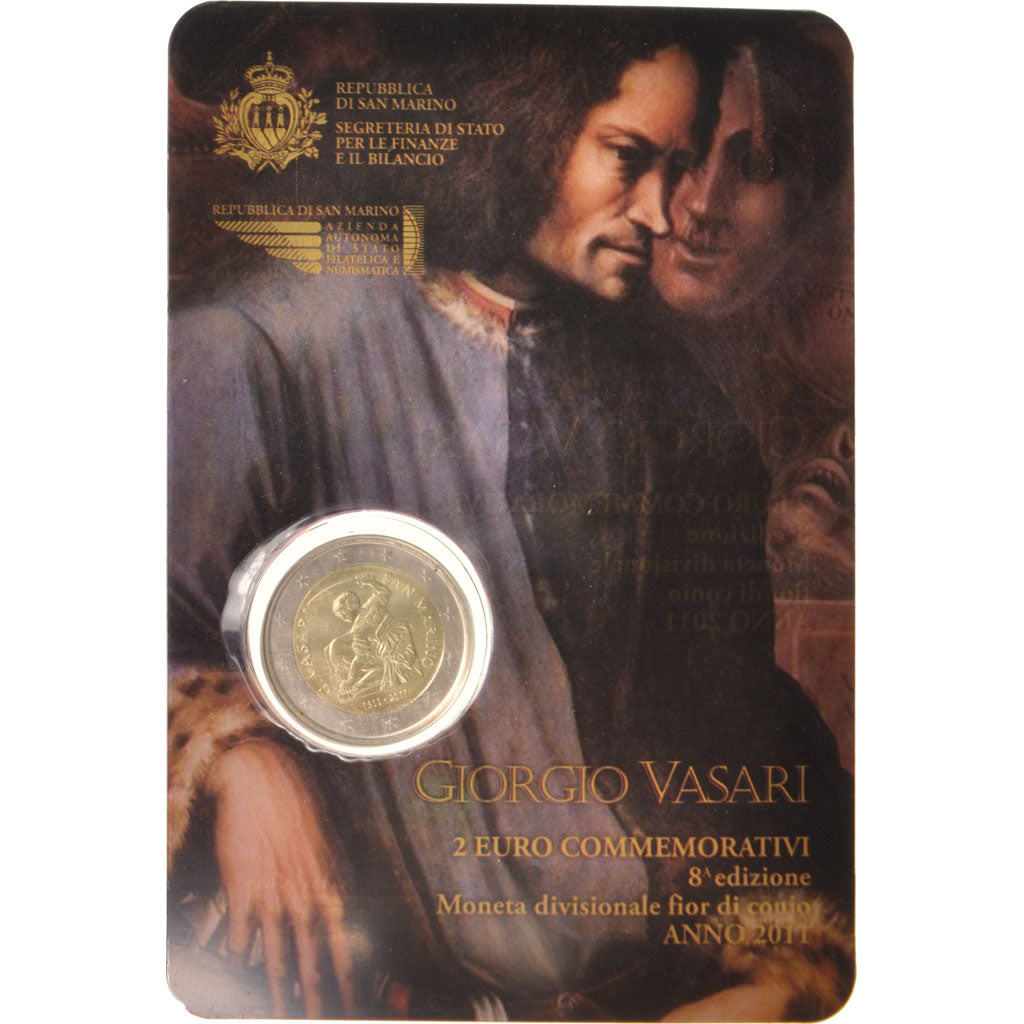 San Marino, 2 Euro, 2011, MS(65-70), Bi-Metallic, KM:500