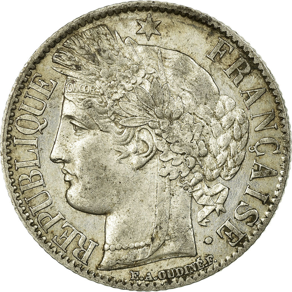 Coin, France, Cérès, Franc, 1872, Paris, AU(50-53), Silver, KM:822.1