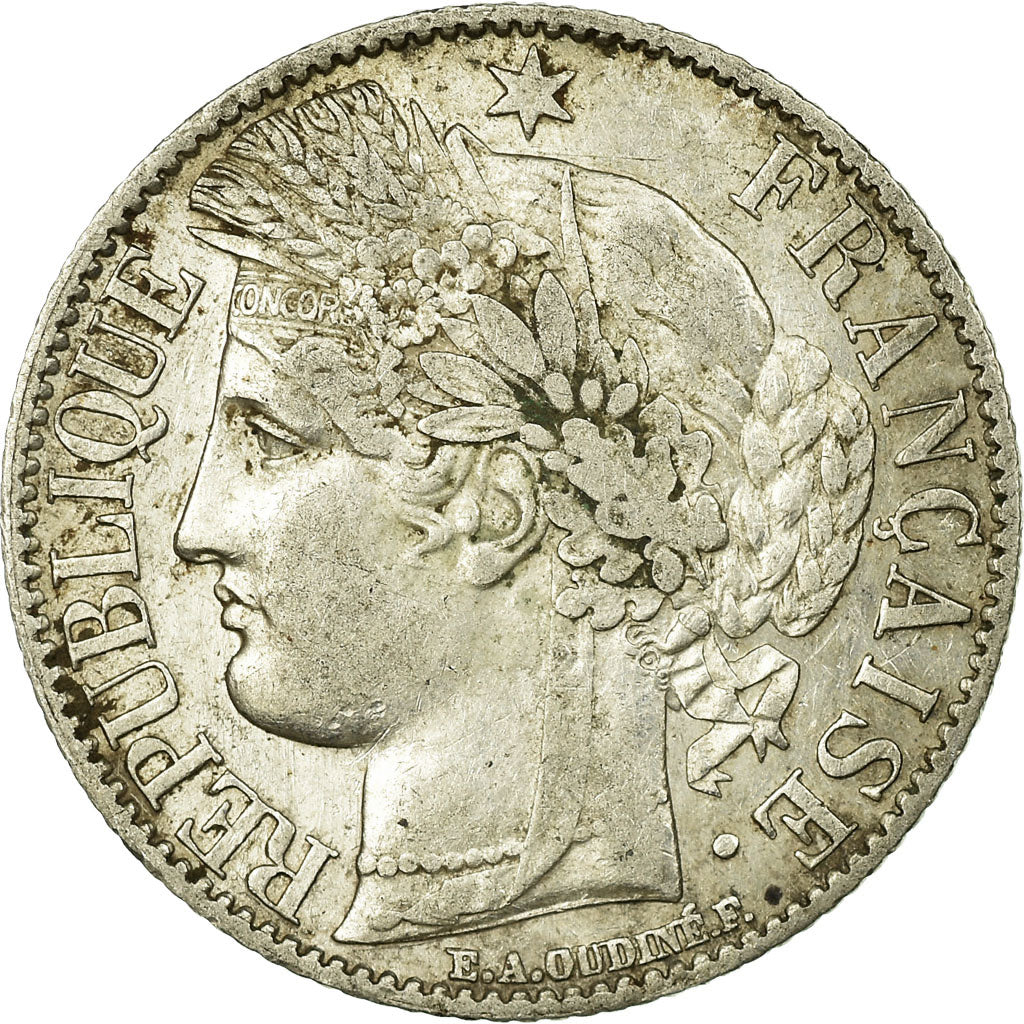Coin, France, Cérès, Franc, 1872, Paris, EF(40-45), Silver, KM:822.1
