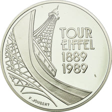 Coin, France, Tour Eiffel, 5 Francs, 1989, MS(65-70), Silver, KM:968a