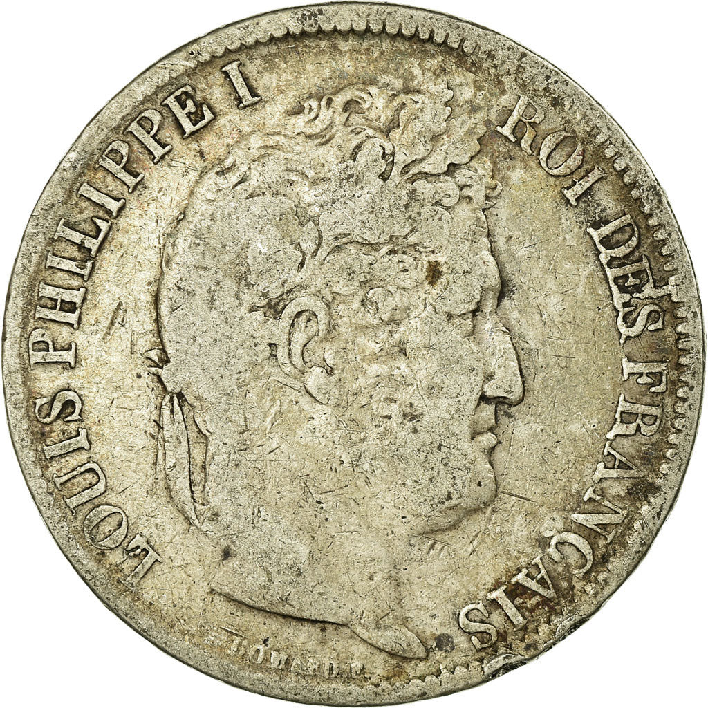 Moeda, França, Louis-Philippe, 5 Francs, 1831, Toulouse, F(12-15), Prata