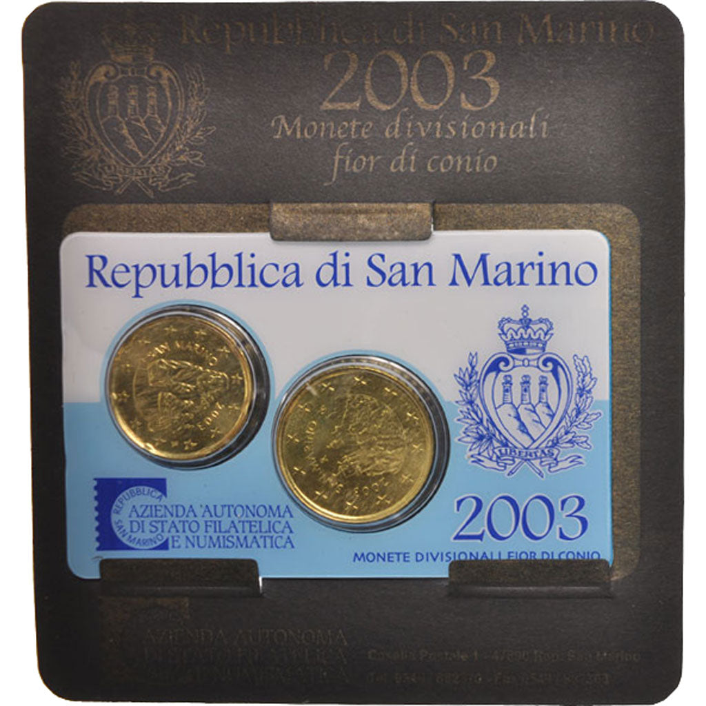 San Marino, Coin card 20 & 50 Euro Cents, 2003