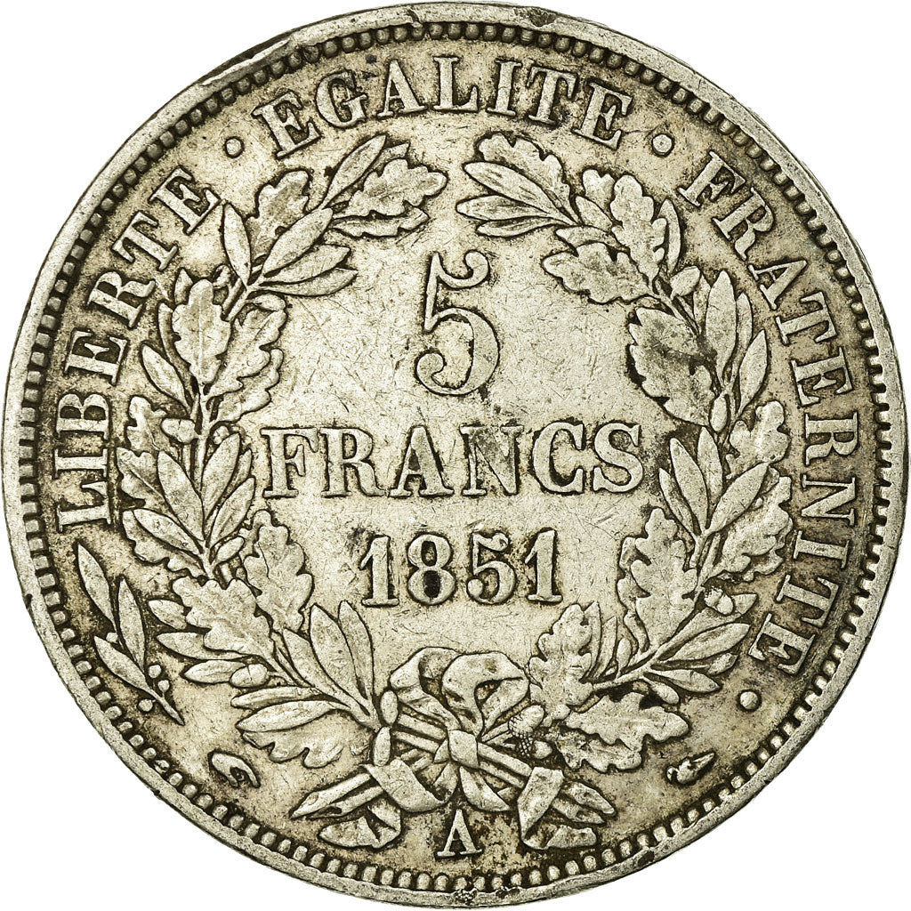 Monnaie, France, Cérès, 5 Francs, 1851, Paris, TTB, Argent, Gadoury:719