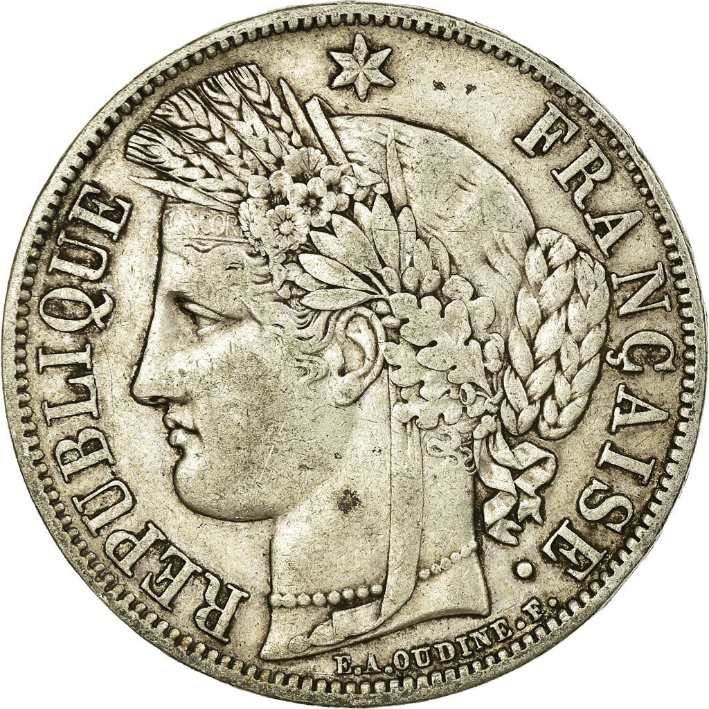 Moneta, Francia, Cérès, 5 Francs, 1851, Paris, BB, Argento, KM:761.1