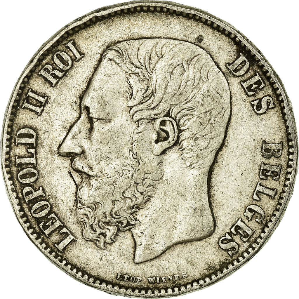 Coin, Belgium, Leopold II, 5 Francs, 5 Frank, 1872, VF(30-35), Silver, KM:24