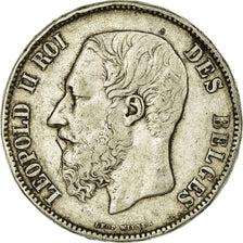 Coin, Belgium, Leopold II, 5 Francs, 5 Frank, 1872, VF(30-35), Silver, KM:24