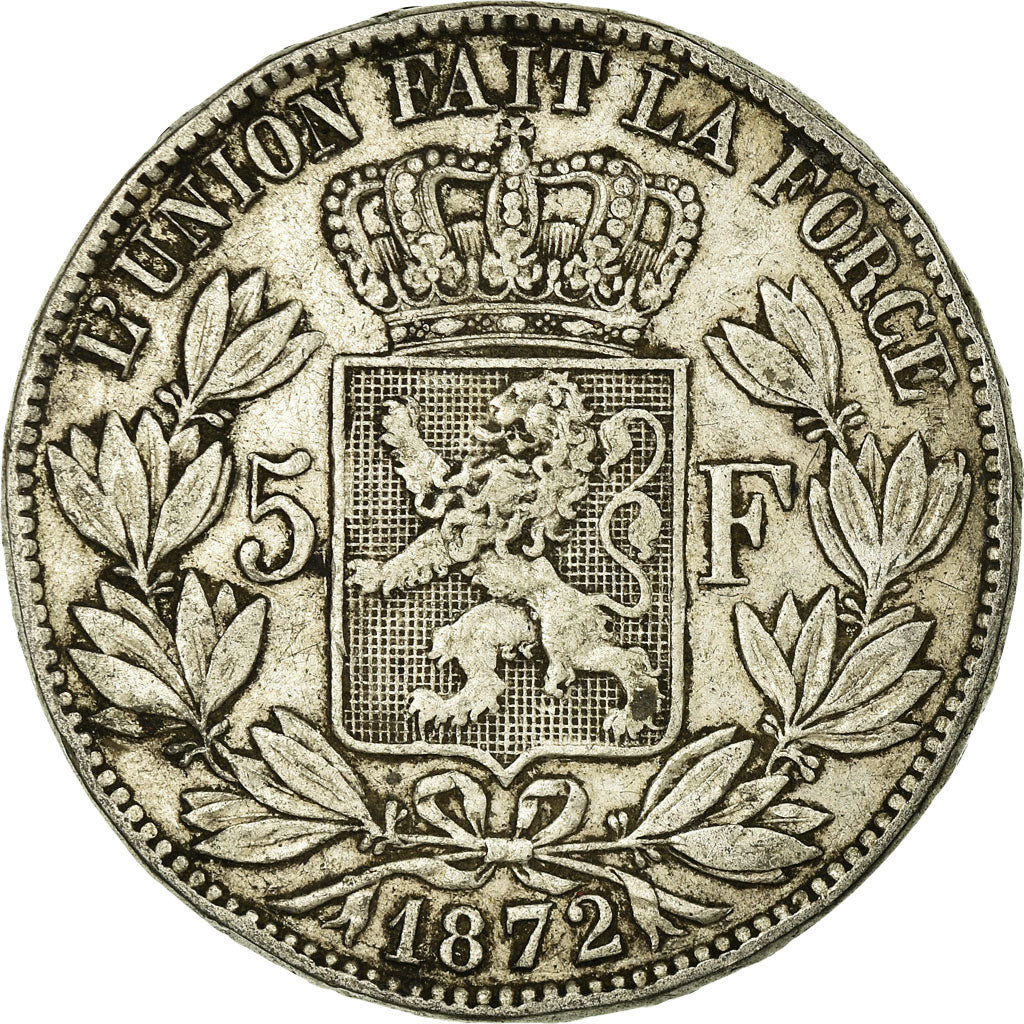 Coin, Belgium, Leopold II, 5 Francs, 5 Frank, 1872, VF(30-35), Silver, KM:24