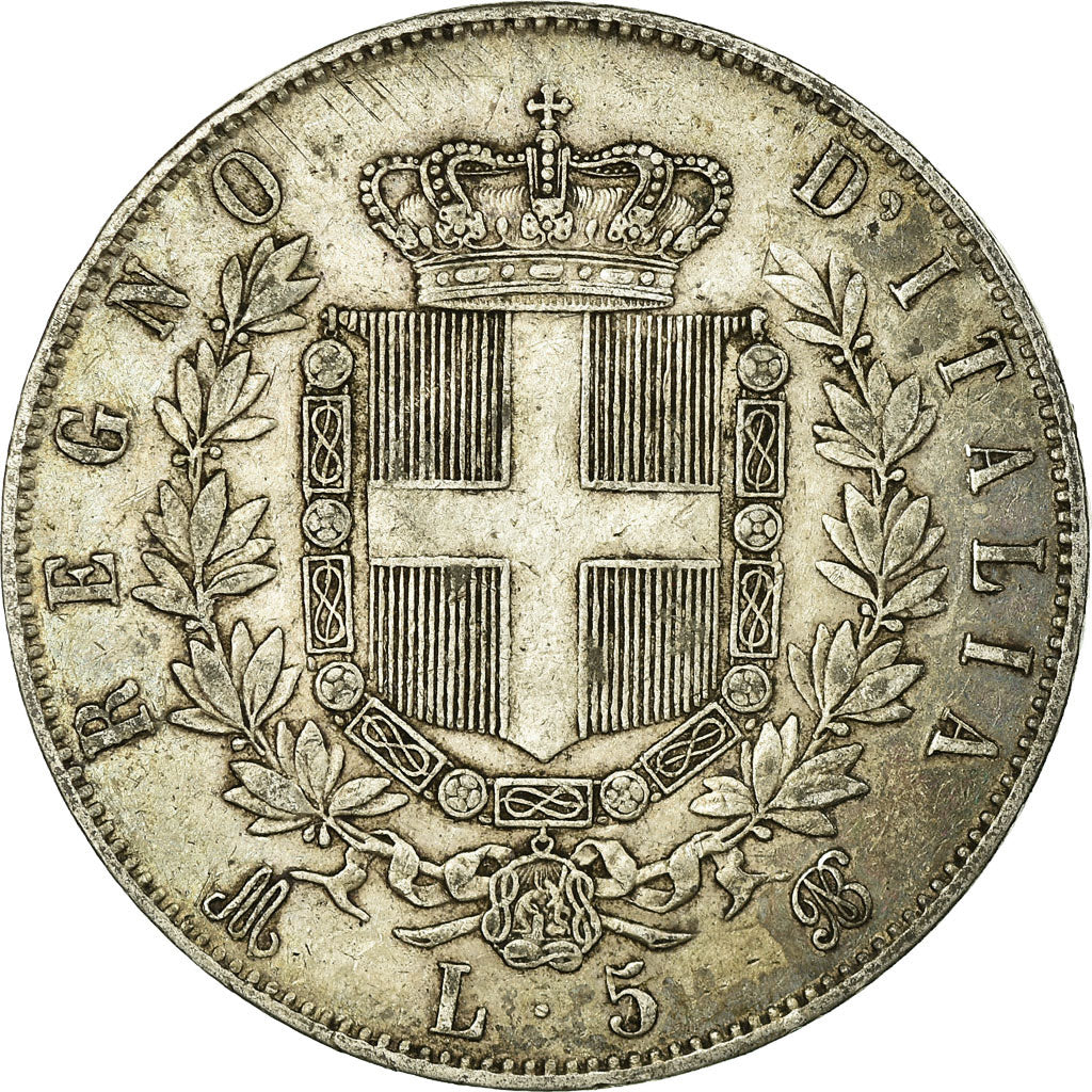 Monnaie, Italie, Vittorio Emanuele II, 5 Lire, 1872, Milan, TTB, Argent, KM:8.3