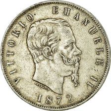 Coin, Italy, Vittorio Emanuele II, 5 Lire, 1872, Milan, VF(30-35), Silver