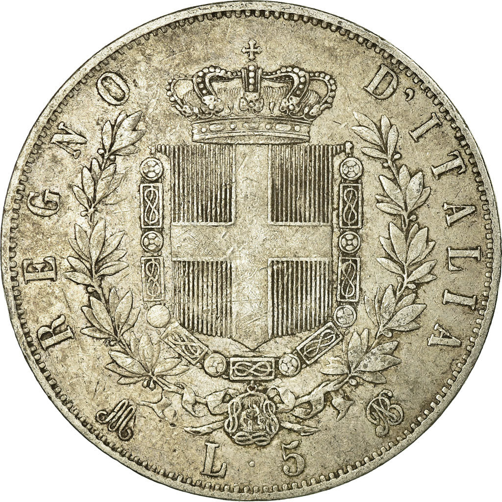 Monnaie, Italie, Vittorio Emanuele II, 5 Lire, 1870, Milan, TTB, Argent, KM:8.3