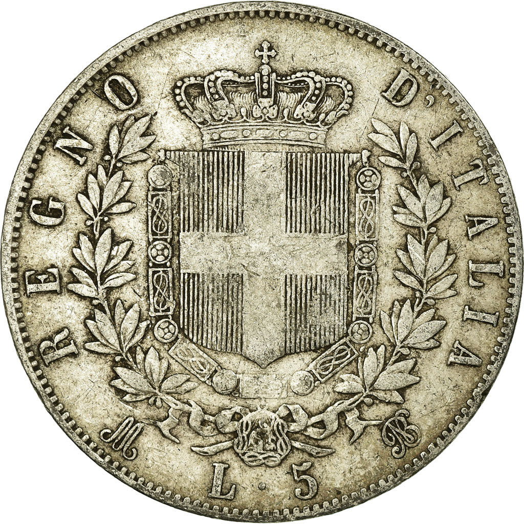Moneta, Italia, Vittorio Emanuele II, 5 Lire, 1869, Milan, MB+, Argento, KM:8.3