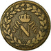 Monnaie, France, Napoleon I, Decime, 1815, Strasbourg, TB+, Bronze, Gadoury:195e