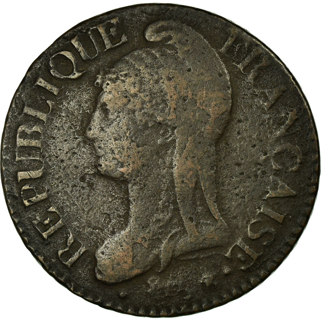 Moeda, França, Dupré, 5 Centimes, AN 8, Strasbourg, VF(30-35), Bronze