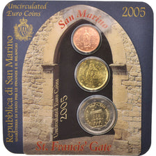 San Marino, Set, 2 cents, 20 cents, 2 euro, 2005, Bi-Metallic