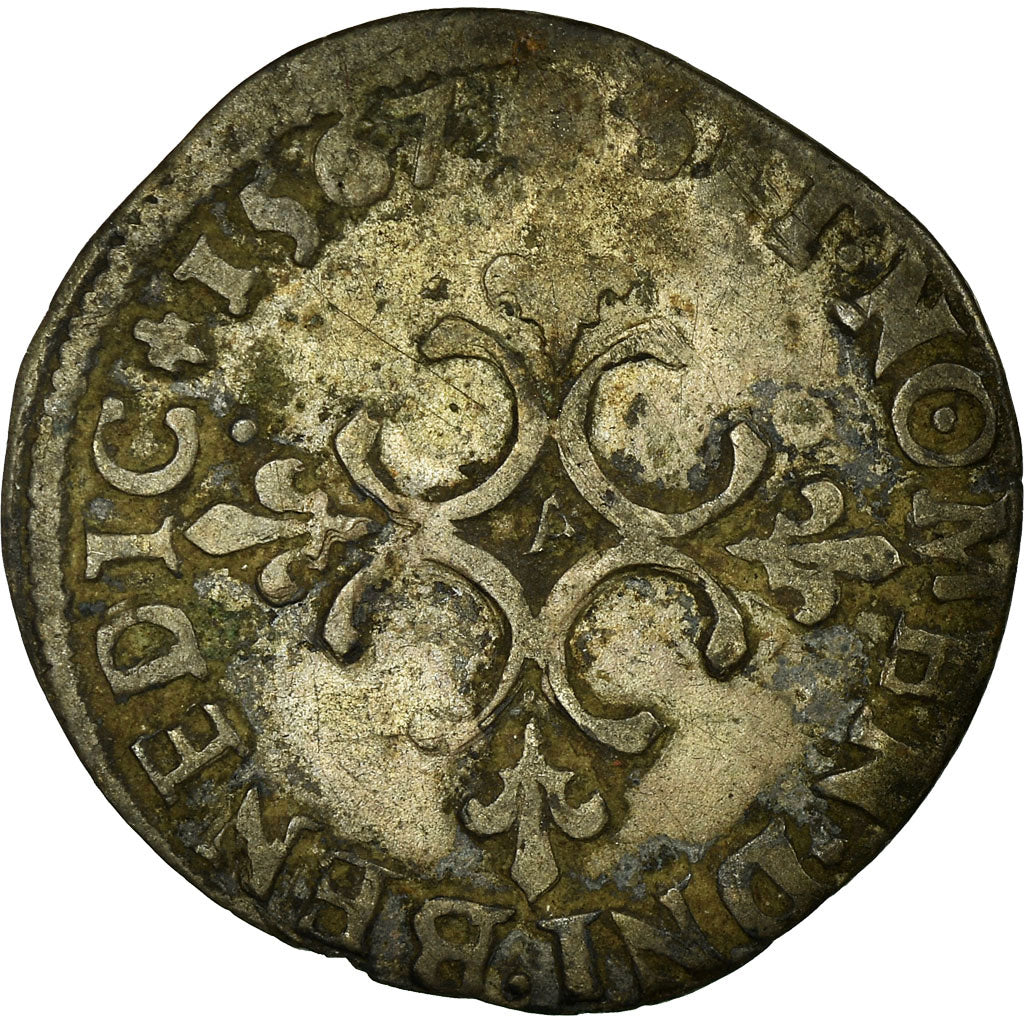 Monnaie, France, Charles IX, Sol Parisis, 1567, Paris, TB+, Argent, Sombart:4460