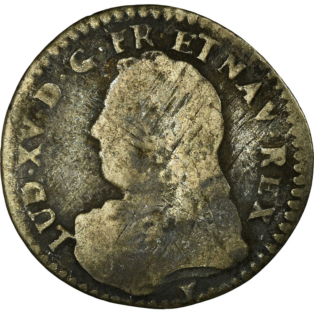 Monnaie, France, Louis XV, 1/20 Ecu, 1733, Rennes, B+, Argent, Gadoury:283