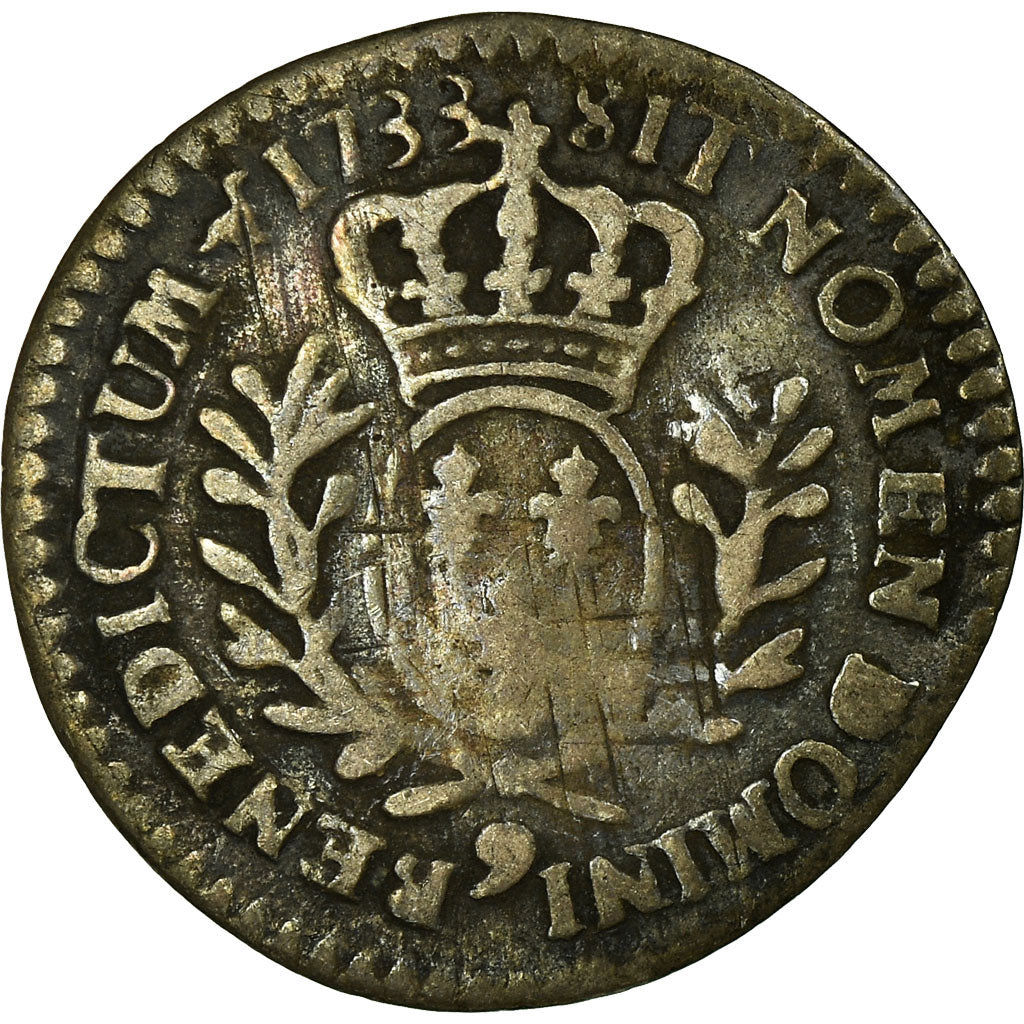Monnaie, France, Louis XV, 1/20 Ecu, 1733, Rennes, B+, Argent, Gadoury:283