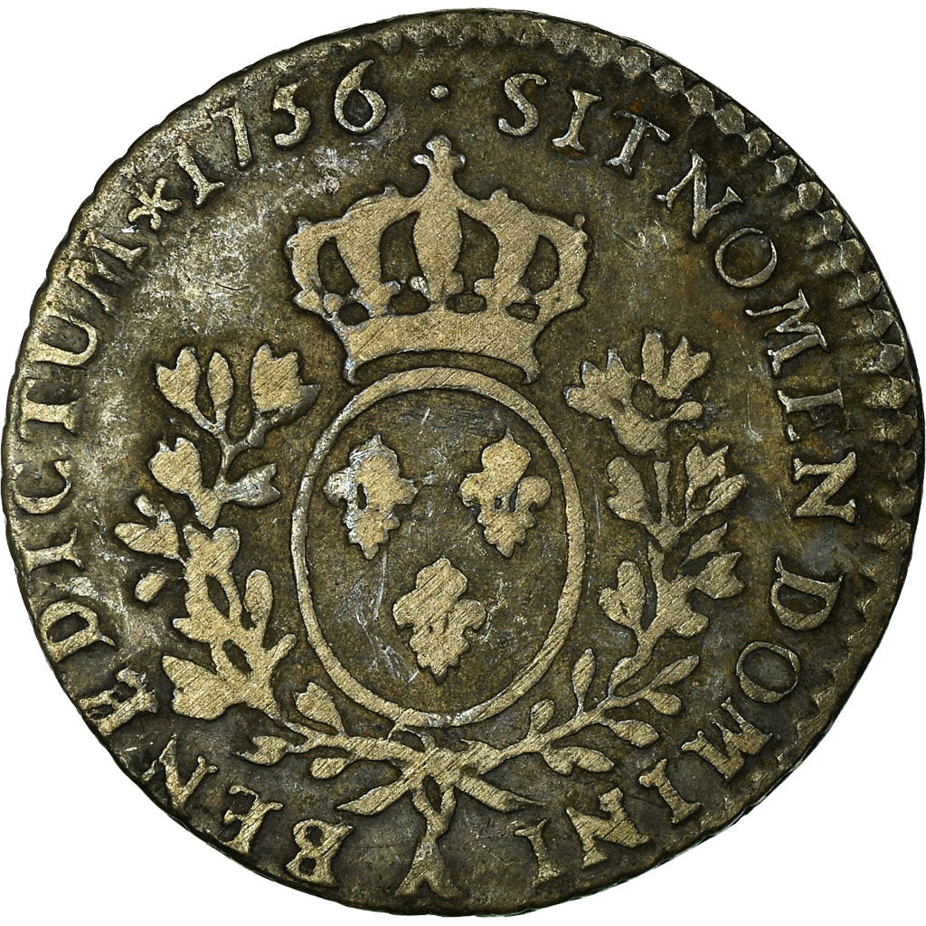 Moneta, Francia, Louis XV, 1/10 Écu au bandeau, 12 Sols, 1/10 ECU, 1756, Paris
